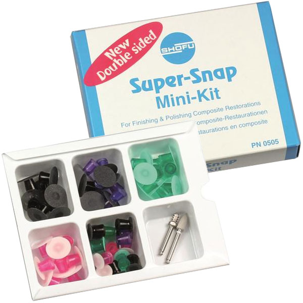 Shofu 0505 SuperSnap Buff Disk Mini-Kit - 32 Standard and 16 Mini Disks for Composite Finishing Shofu 0505 SuperSnap Buff Disk Mini-Kit - 32 Standard and 16 Mini Disks for Composite Finishing